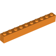 Lego kostka (kostička) 1x10, oranžová (4542432, 4294622)